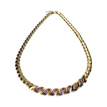COLLARES<BR>COLLAR EN ORO AMARILLO CON CUARZOS AMA... · ref.: (AIXM)