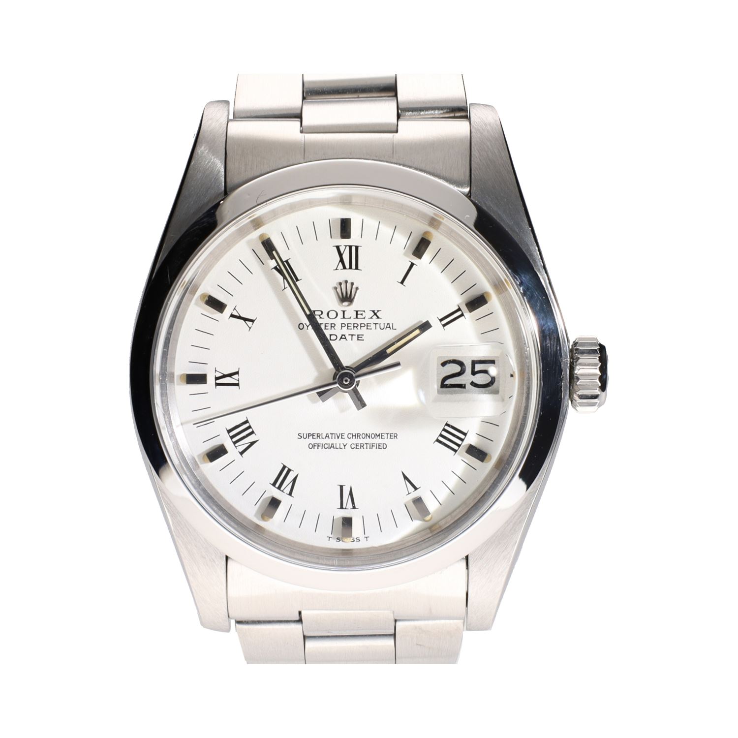 Oyster perpetual date acero plexi 34mm.   