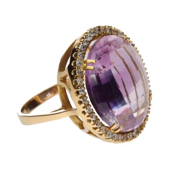 ANILLOS / SORTIJAS<BR>SORTIJA EN ORO AMARILLO CON AMATISTA Y... · ref.: (SMX)