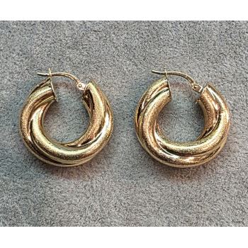 PENDIENTES<BR>PENDIENTES ARGOLLAS ANCHAS EN ORO AMAR... · ref.: (ANI)
