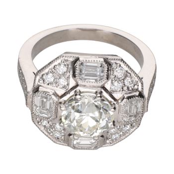ANILLOS / SORTIJAS<BR>SORTIJA EN PLATINO CON DIAMANTES. TALL... · ref.: PRESENTA CERTIFICADO...