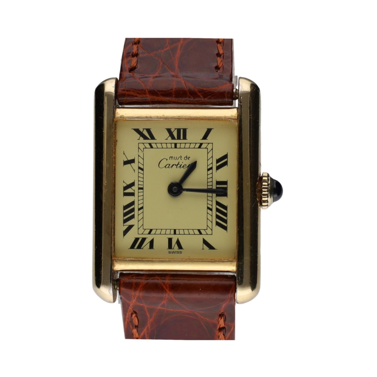 Must de cartier plata vermeil cuerda manual 21mm.   