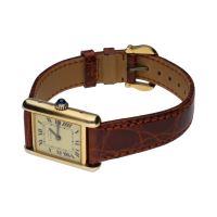 Must de cartier plata vermeil cuerda manual 21mm.   