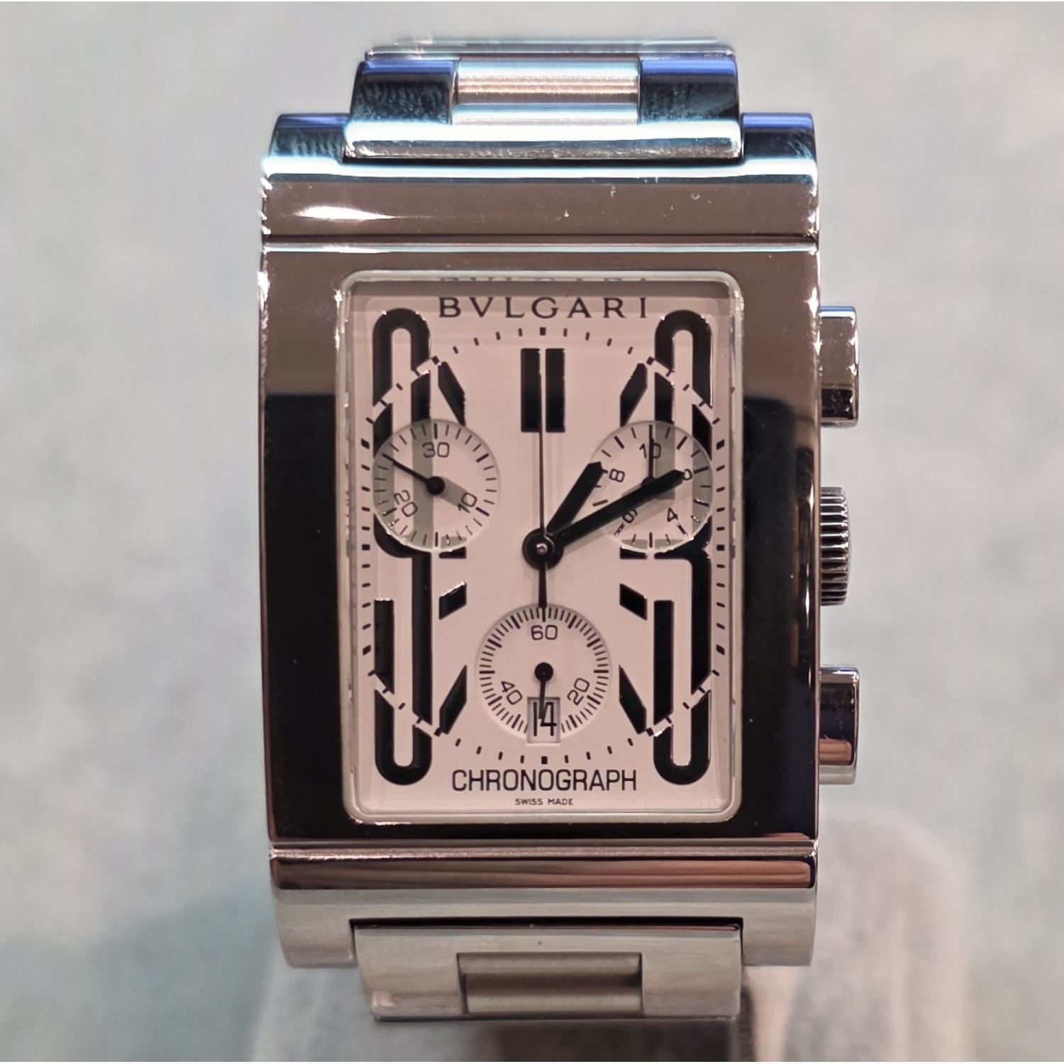 Rettangolo quartz acero 29mm.   