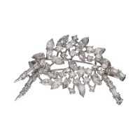 BROCHES / ALFILERES<BR>BROCHE EN ORO BLANCO CON DIAMANTES.