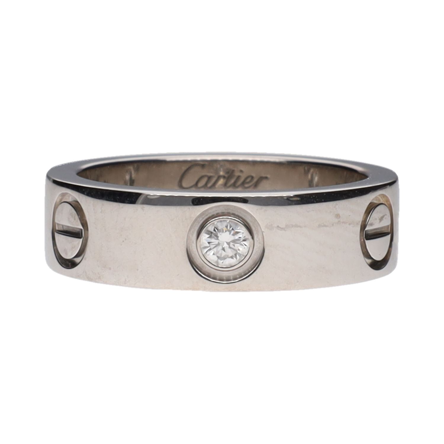 Sortija love de cartier en oro blanco con brillantes. Talla 51.
