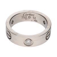 Sortija love de cartier en oro blanco con brillantes. Talla 51.