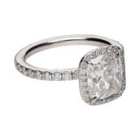 Sortija jacob & co en platino con diamante central 2,09ct. Talla 8.