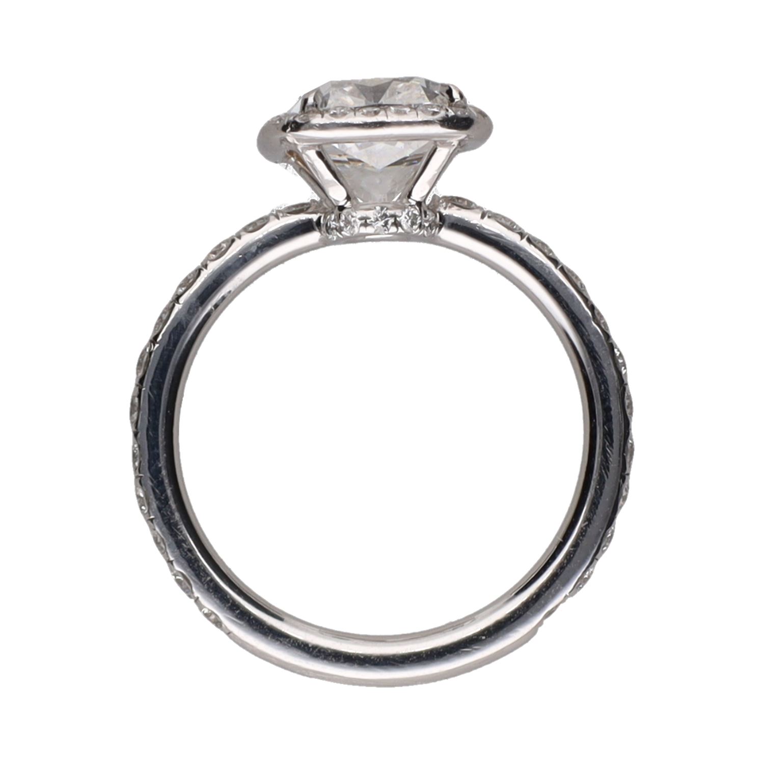 Sortija jacob & co en platino con diamante central 2,09ct. Talla 8.